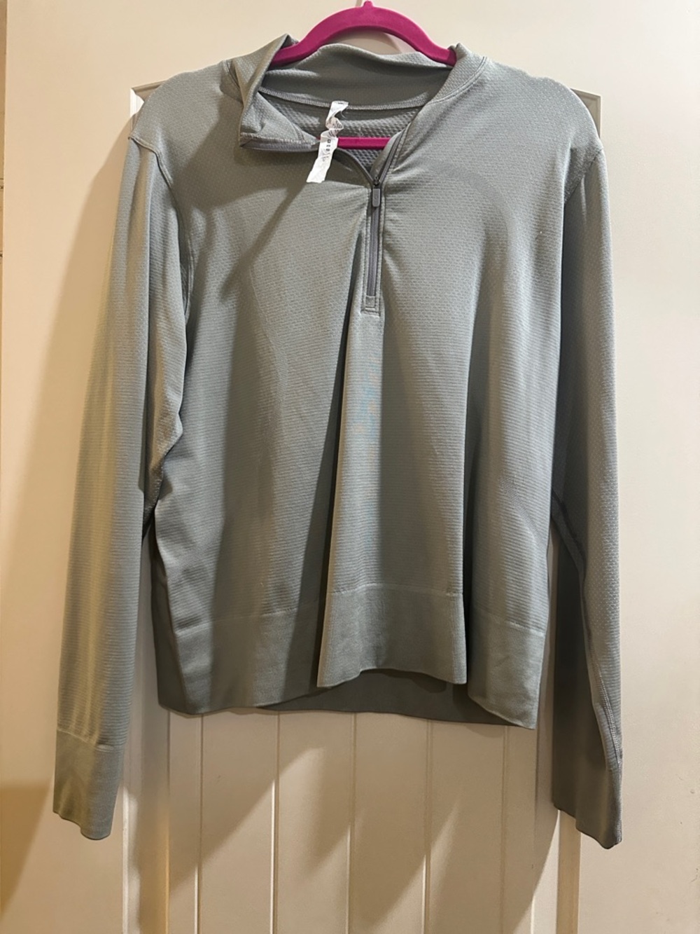 lululemon athletica Light Sage Green Half-Zip Long Sleeve Top